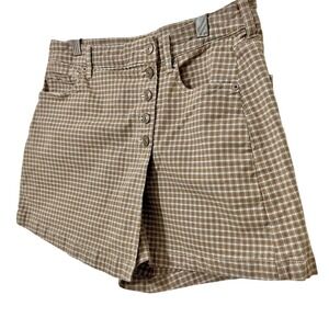 American Eagle Outfitters Brown Plaid Jean Shorts